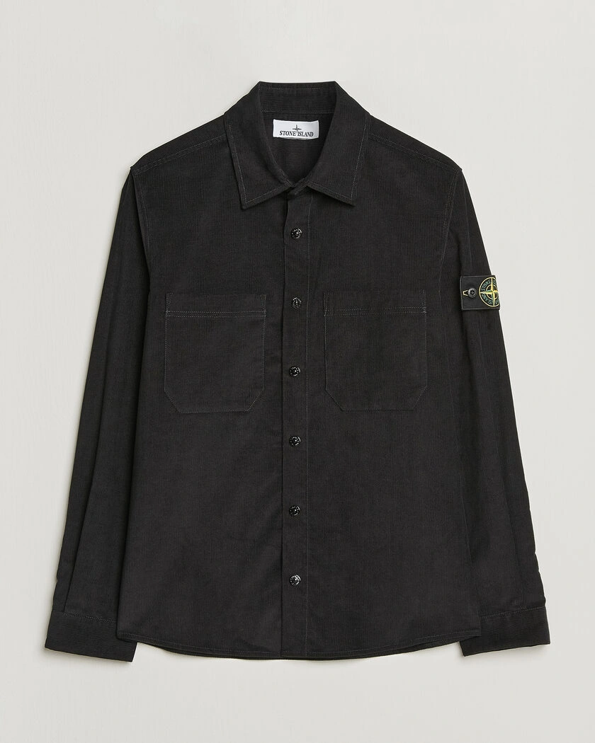 Stone Island Micro Cord Overshirt Black – Schwarz