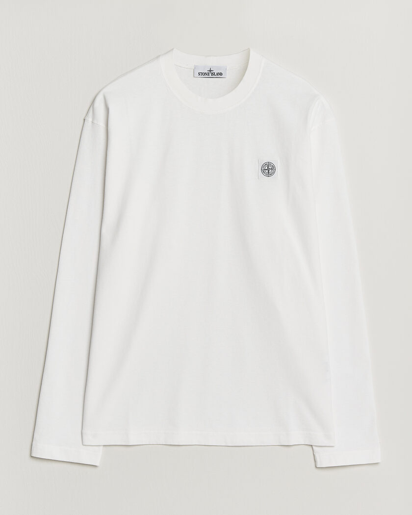 Stone Island Organic Cotton Jersey Long Sleeve T-Shirt White – Weiß