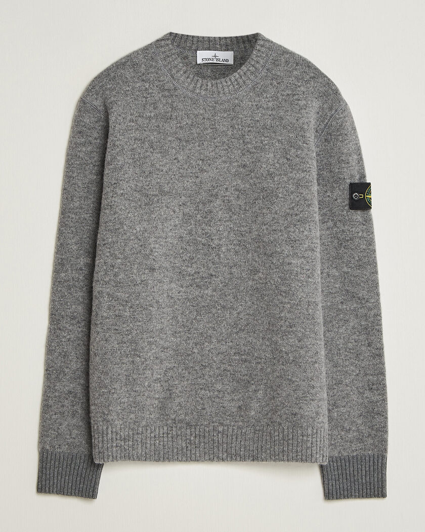 Stone Island Baby Alpaca Blend Contrast Crew Grey Melange – Grau