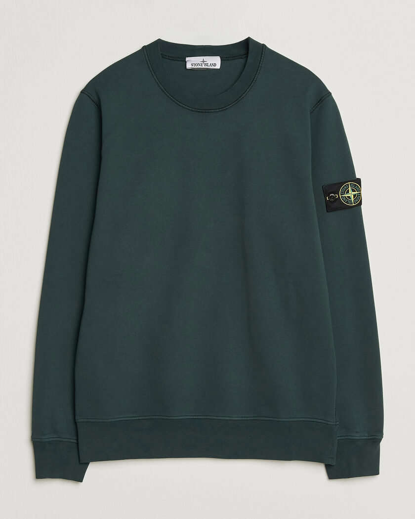 Stone Island Garment Dyed Fleece Sweatshirt Dark Green – Grün