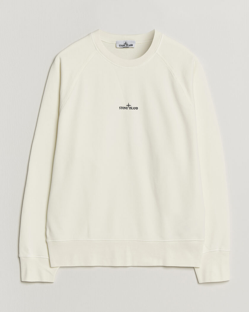 Stone Island Garment Dyed Fleece Desert Print Sweatshirt Ivory – Weiß