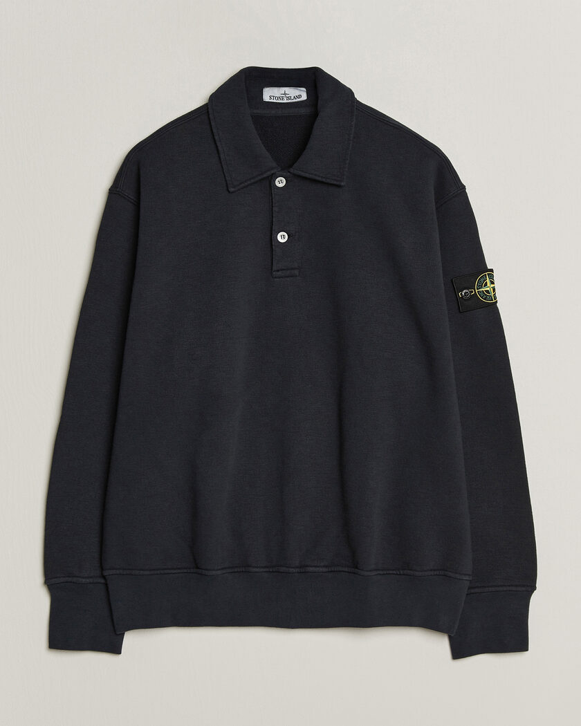 Stone Island Tubular Cotton Fleece Polo Navy Blue – Blau