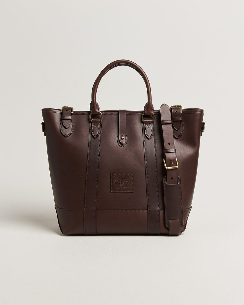 Polo Ralph Lauren Leather Tote Bag Burnished Brown – Braun
