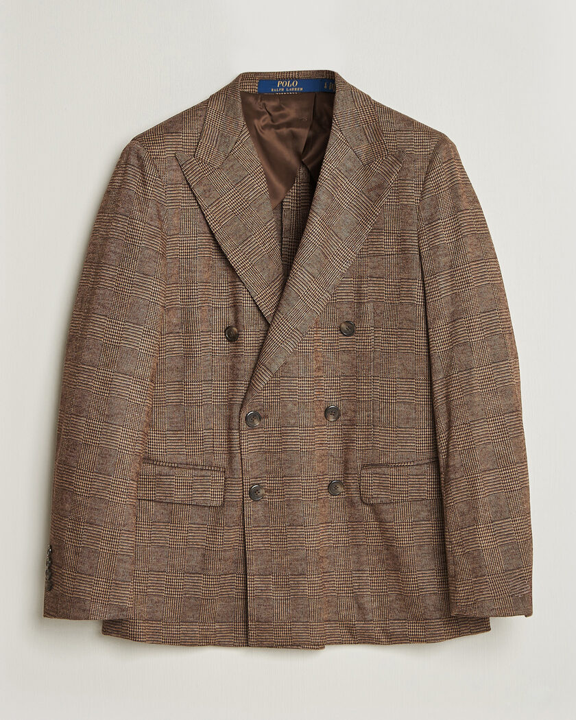 Polo Ralph Lauren Double Breasted Glenplaid Knit Sportcoat Tan/Brown – Braun