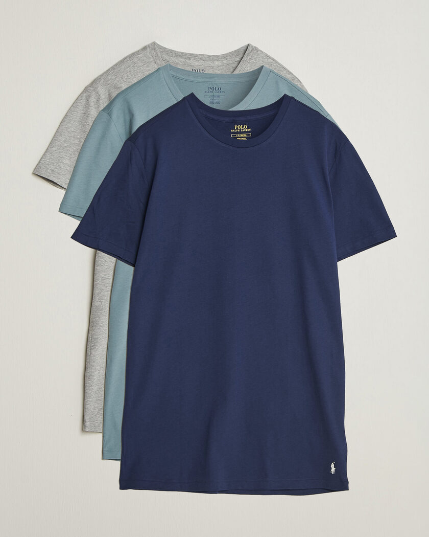 Polo Ralph Lauren 3-Pack Crew Neck T-Shirt Grey/Navy/Blue – Mehrfarbig