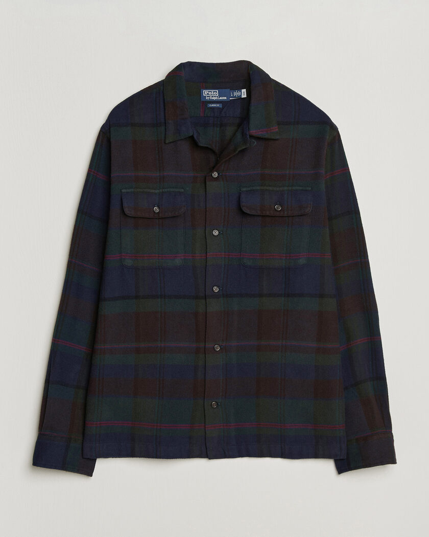 Polo Ralph Lauren Hudson Ranch Checked Overshirt Olive Royal – Grün