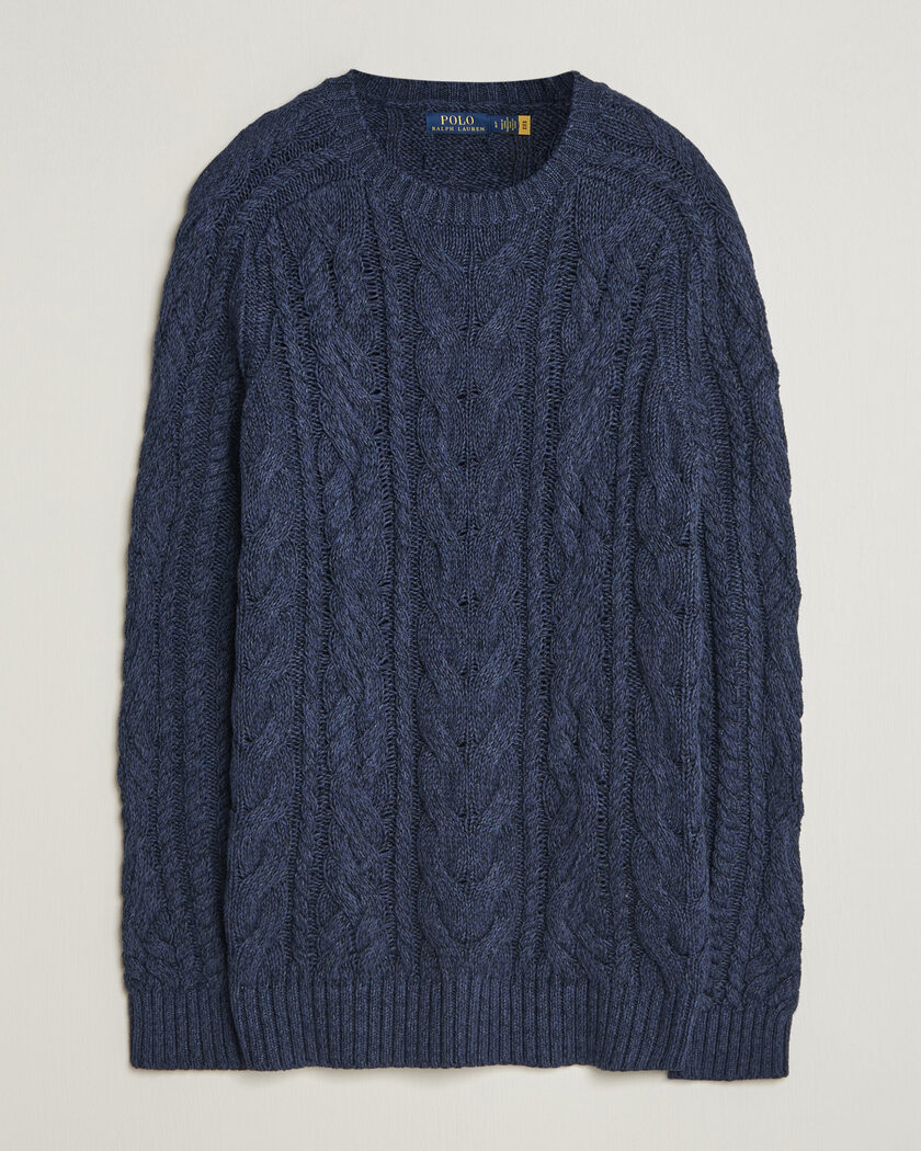 Polo Ralph Lauren Cotton Marl Pullover Navy Combo – Blau