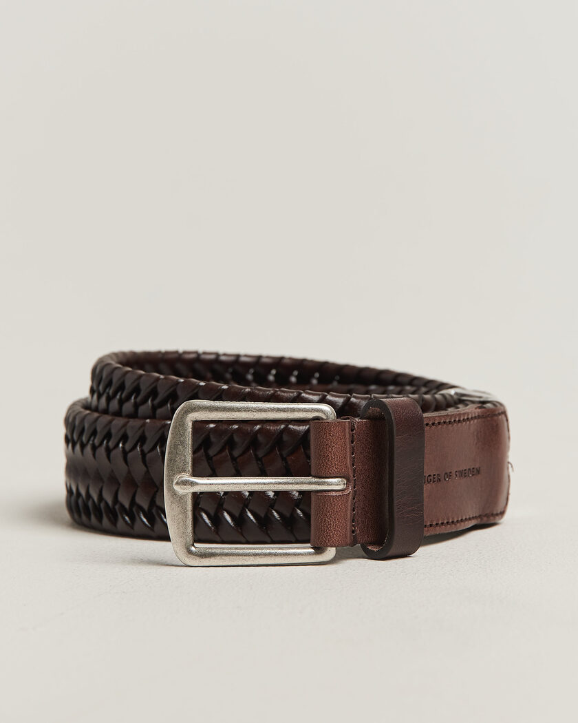 Tiger of Sweden Braidant Braided Belt Dark Brown – Braun