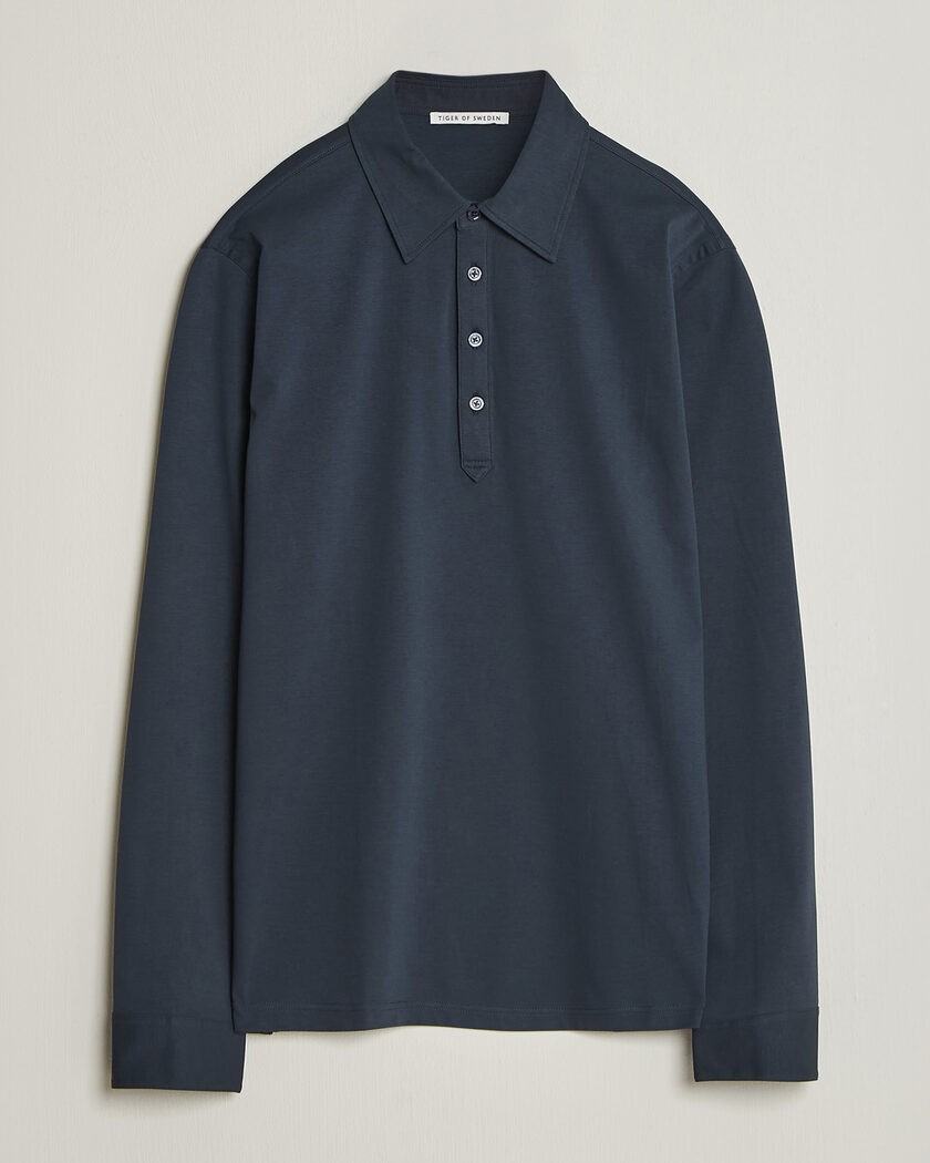 Tiger of Sweden Tanner Mercerized Cotton Polo Light Ink – Blau