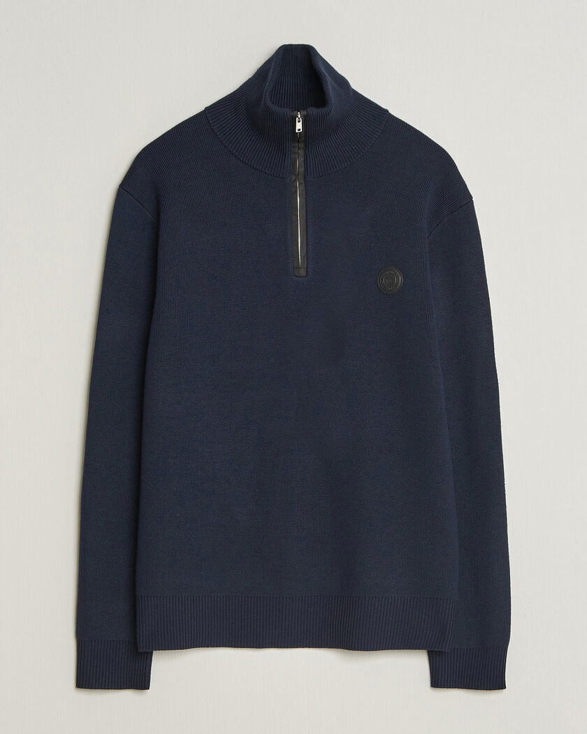 Tiger of Sweden Hamish Wool Heavy Knitted Half Zip Night Grape – Blau