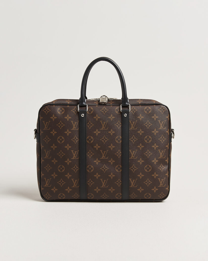 Louis Vuitton Pre-Owned Porte-Documents Voyage Briefcase Monogram Macassar – Braun