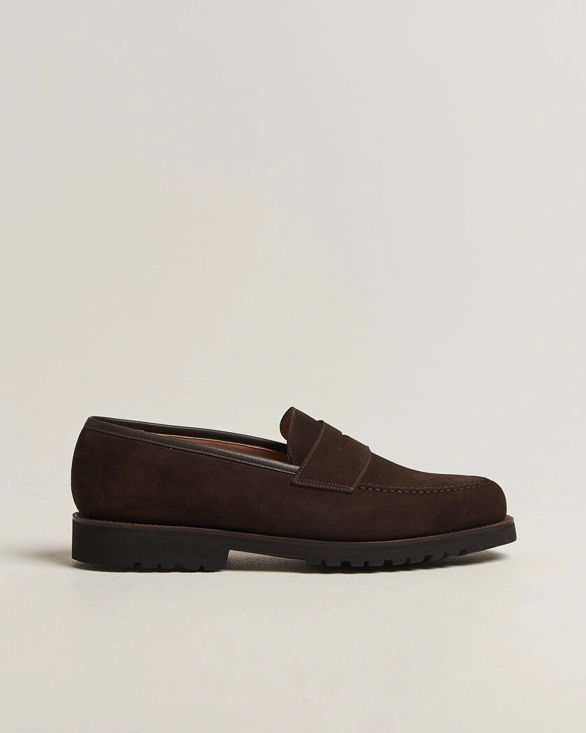 Crockett & Jones Boston 2 VI-Lite Loafer Dark Oak Suede – Braun