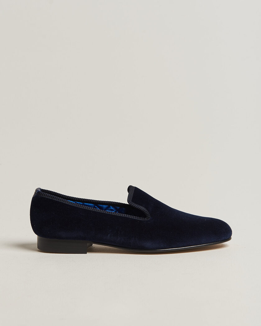 Bowhill & Elliott Plain Albert Pump Navy Velvet – Blau