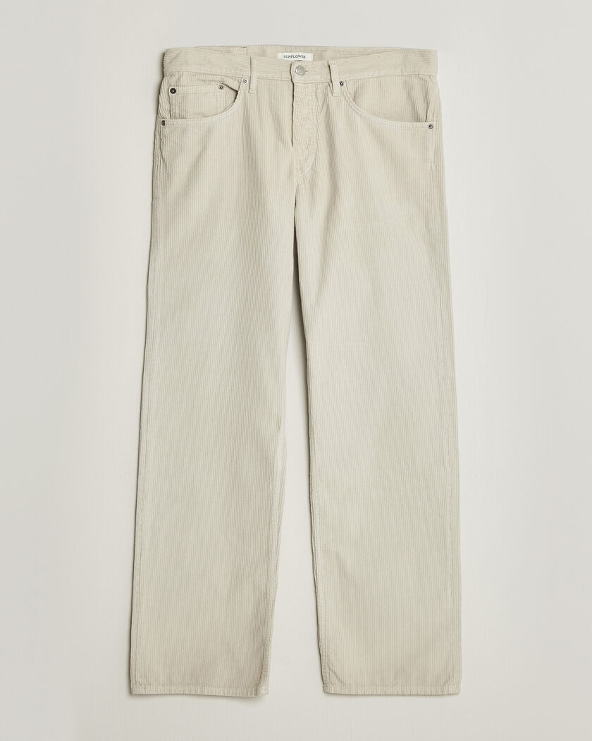 Sunflower Loose Corduroy Pants Ivory – Weiß