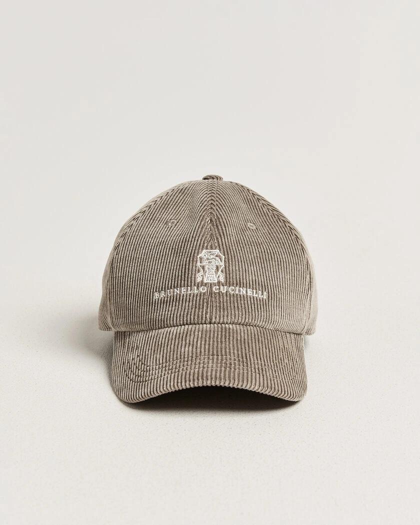 Brunello Cucinelli Corduroy Baseball Cap Taupe – Beige