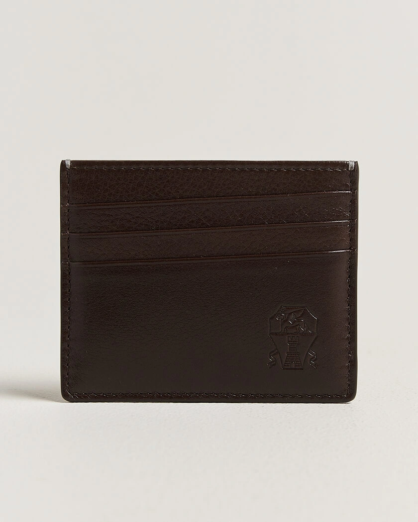 Brunello Cucinelli Grain Leather Card Holder Dark Brown – Braun