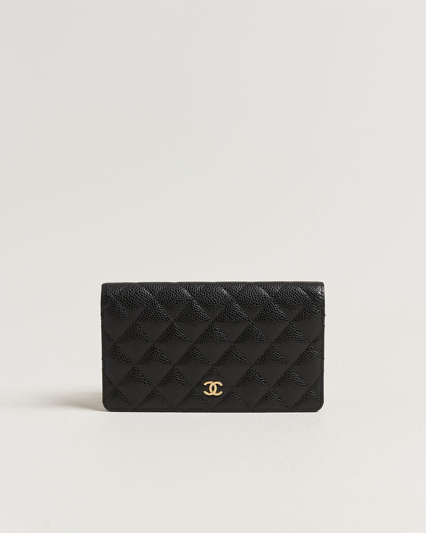 Chanel Pre-Owned Classic Bifold Wallet Caviar Leather Black – Schwarz
