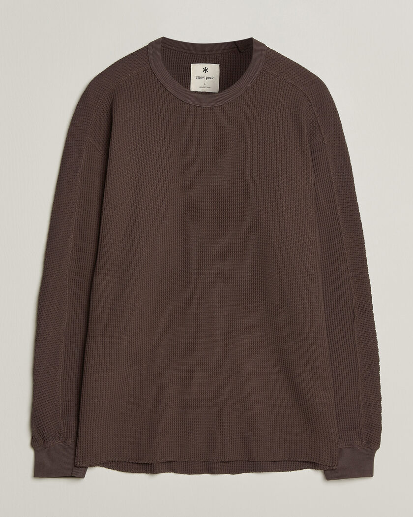 Snow Peak Heavyweight Waffle Pullover Dark Brown – Braun
