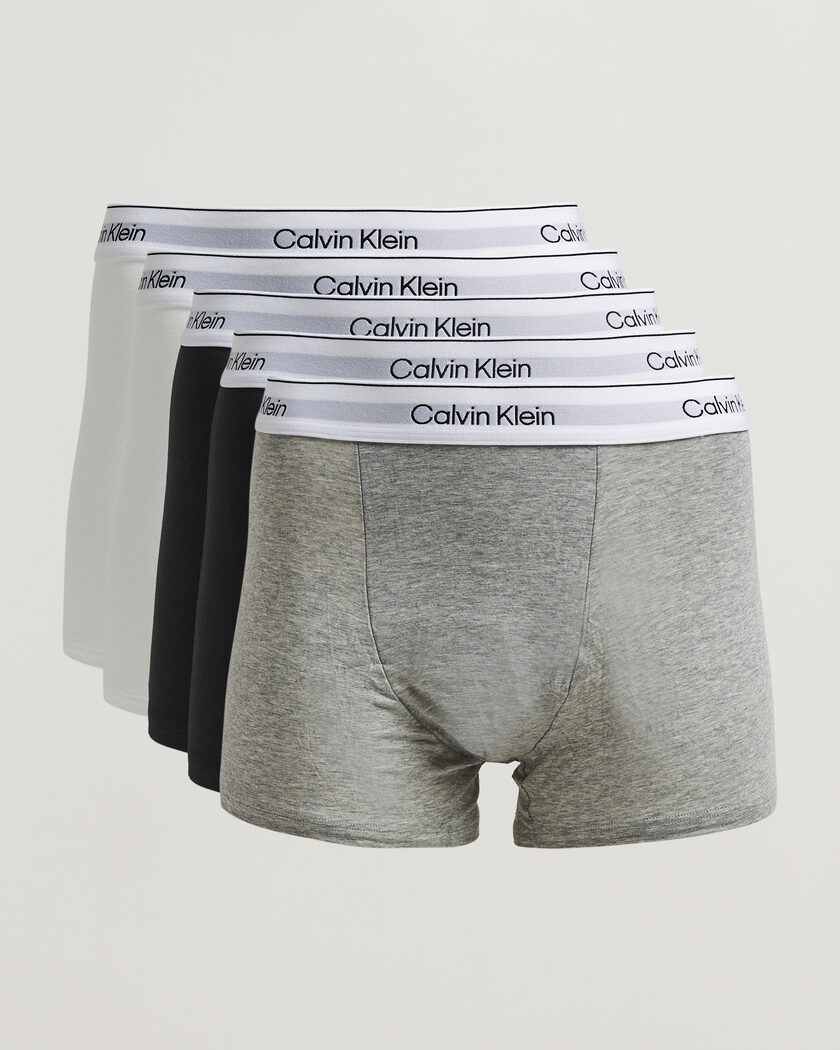 Calvin Klein 5-Pack Icon Cotton Stretch Relaxed Trunk White/Black/Grey – Mehrfarbig