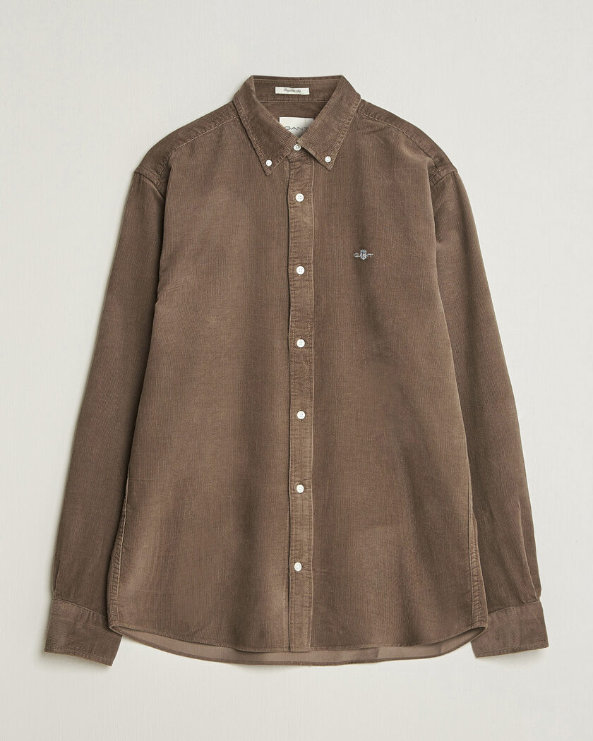 Gant Regular Fit Corduroy Shirt Faded Taupe – Braun