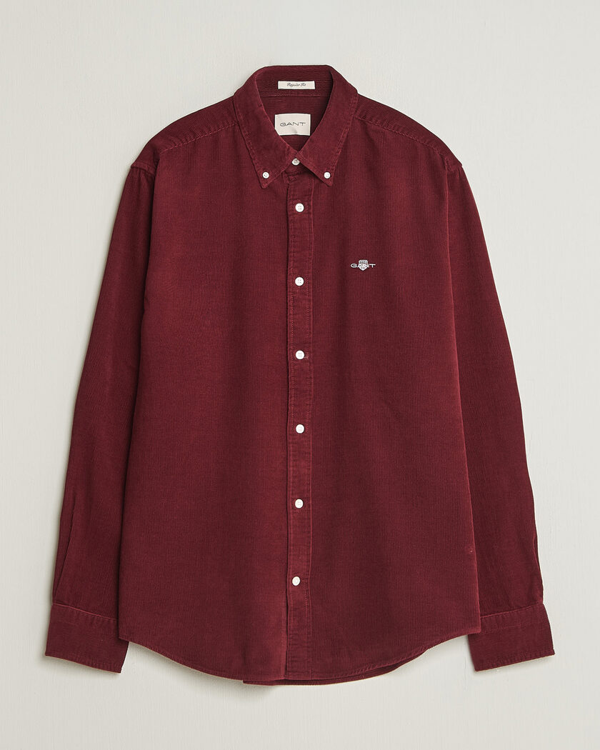 Gant Regular Fit Corduroy Shirt Deep Grape Wine – Rot