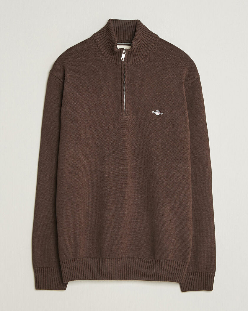 Gant Casual Cotton Half Zip Black Brown Melange – Braun