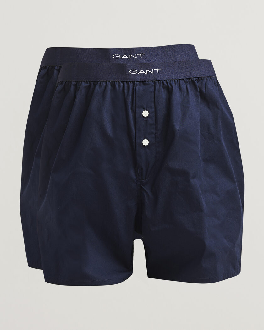 Gant 2-Pack Woven Boxer Shorts Evening Blue – Blau