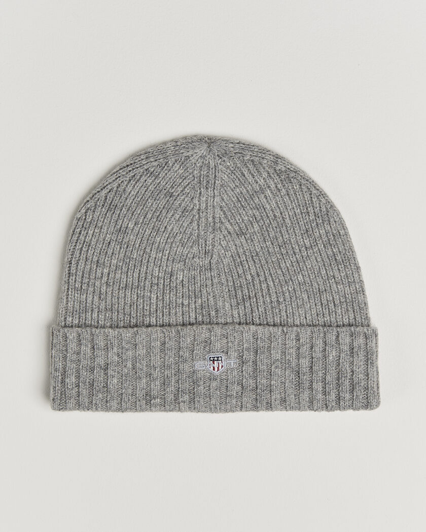Gant Wool Beanie Grey Melange – Grau