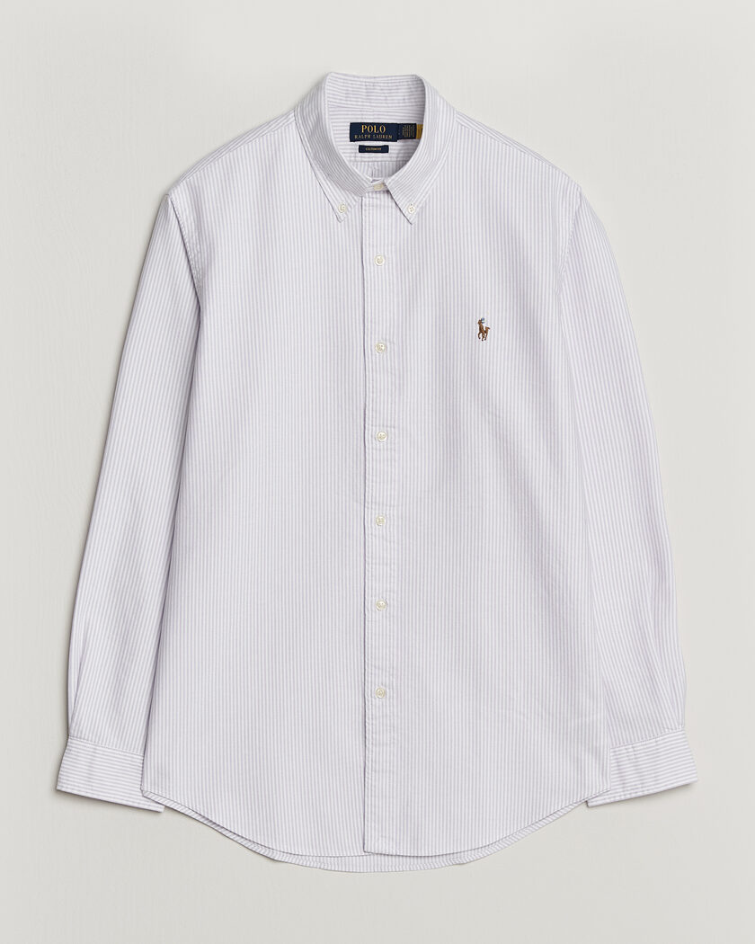 Polo Ralph Lauren Custom Fit Striped Oxford Shirt Lilac/White – Lila