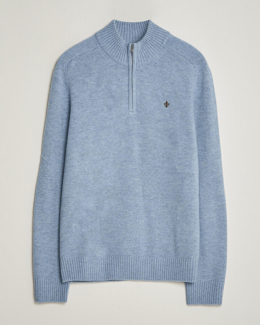 Morris Hertford Lambswool Half Zip Blue – Blau