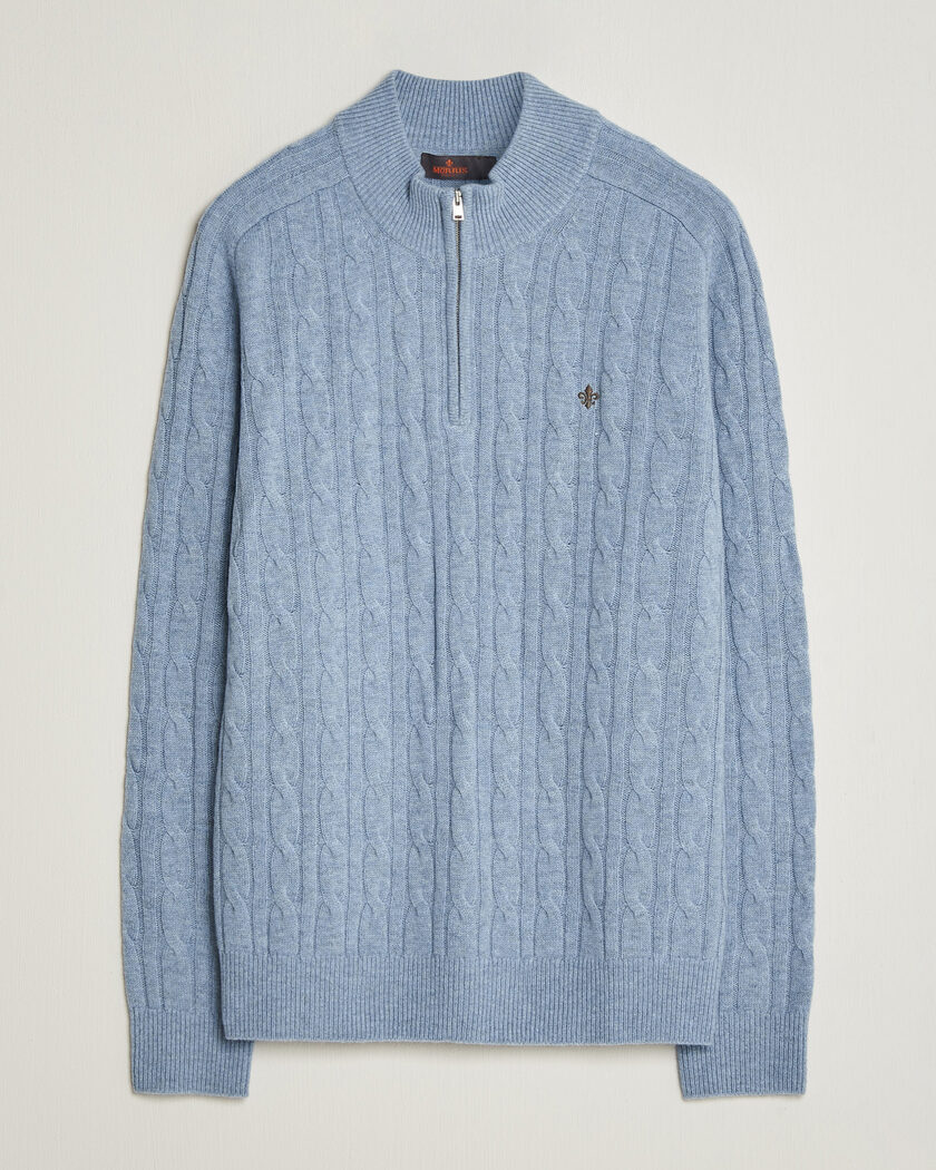 Morris Hertford Cable Half Zip Blue – Blau