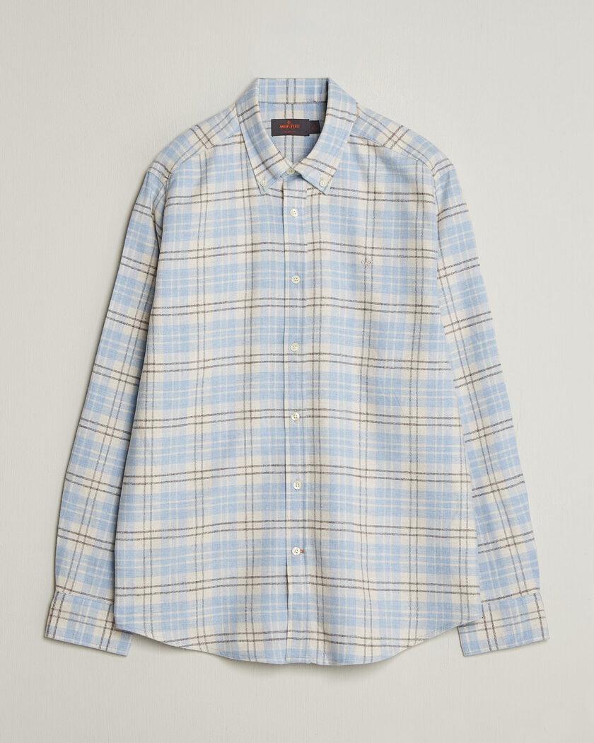 Morris Flannel Mouliné Shirt Light Blue – Blau