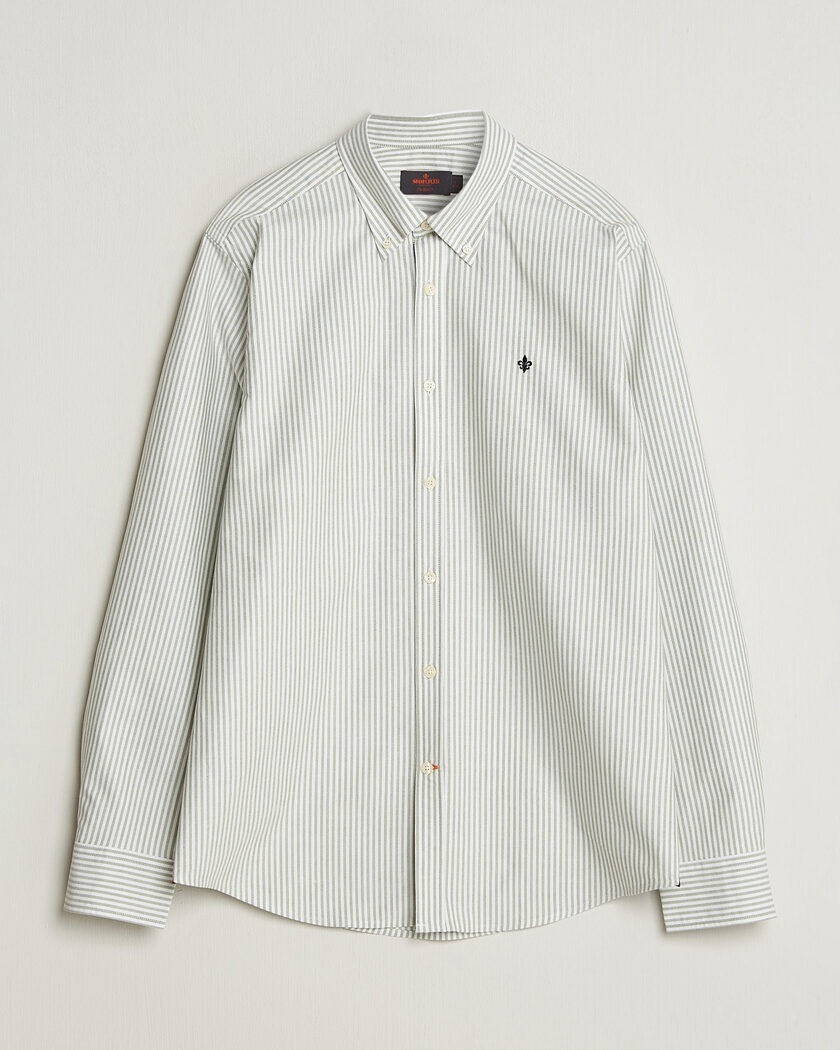  Morris Douglas Oxford Stripe Shirt Olive – Grün