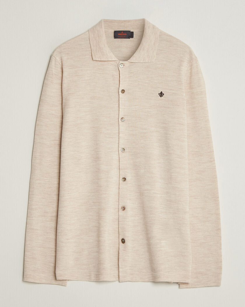 Morris Merino Shirt Cardigan Off White – Weiß