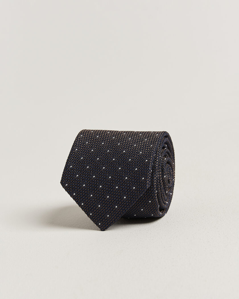 Amanda Christensen Silk Grenadine Dot 8cm Tie Brown – Braun