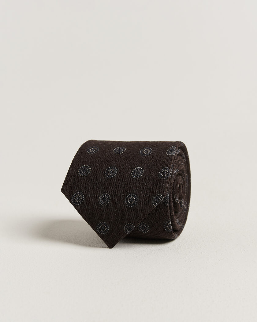 Amanda Christensen Wool Medallion 8cm Tie Brown – Braun