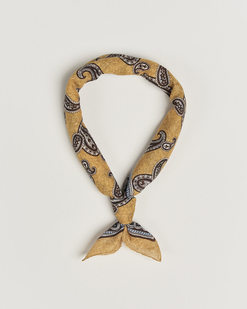 Amanda Christensen Cotton Voile Printed Paisley Bandana Yellow – Gelb
