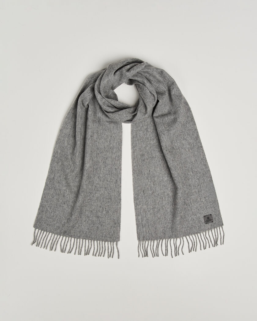 Amanda Christensen Wool Scarf Light Grey Melange – Grau