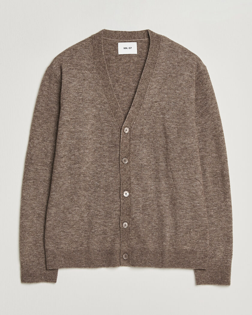 NN07 Gavin Brushed Wool Knitted Cardigan Desert Clay – Braun