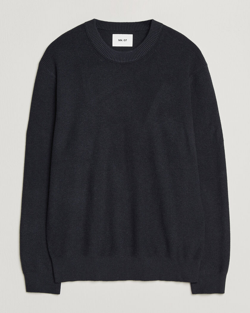 NN07 Hope Cotton/Cashmere Rib Knitted Sweater Navy – Blau