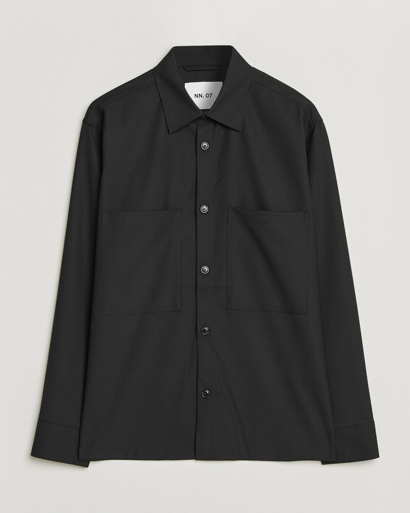 NN07 Freddy Wool Overshirt Black – Schwarz