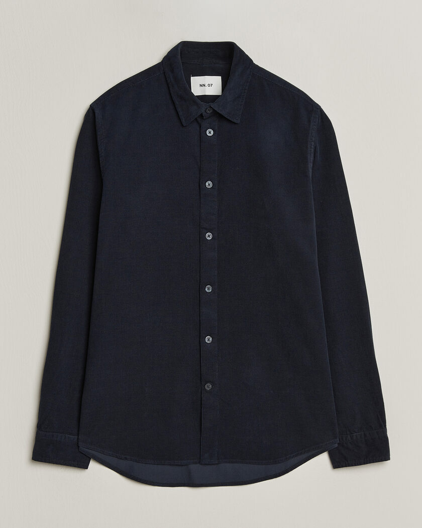 NN07 Asher Baby Cord Shirt Navy Blue – Blau