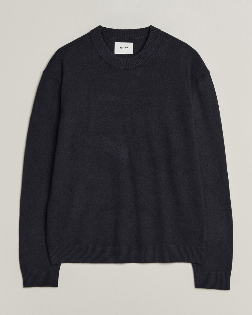 NN07 Raz Lambswool Knitted Sweater Deep Navy – Blau