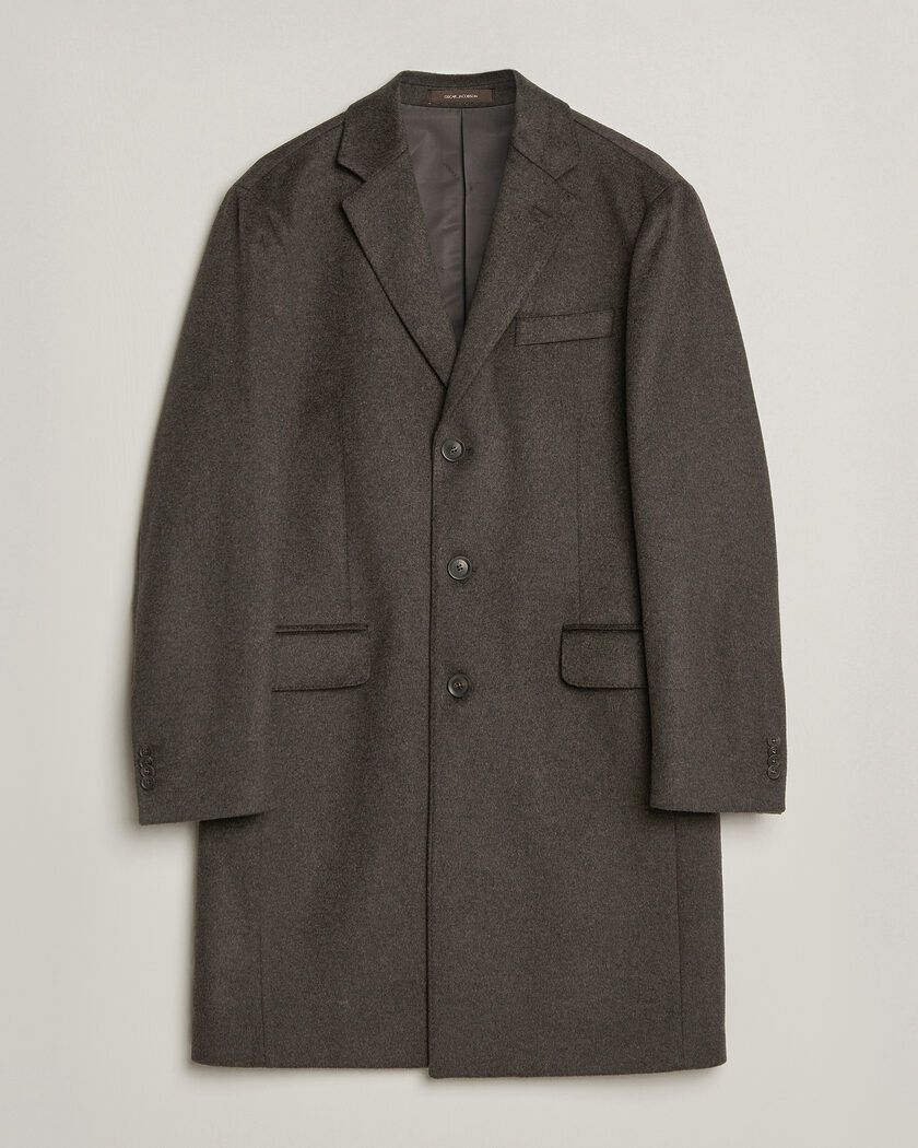 Oscar Jacobson Sergio Wool Coat Brown – Braun