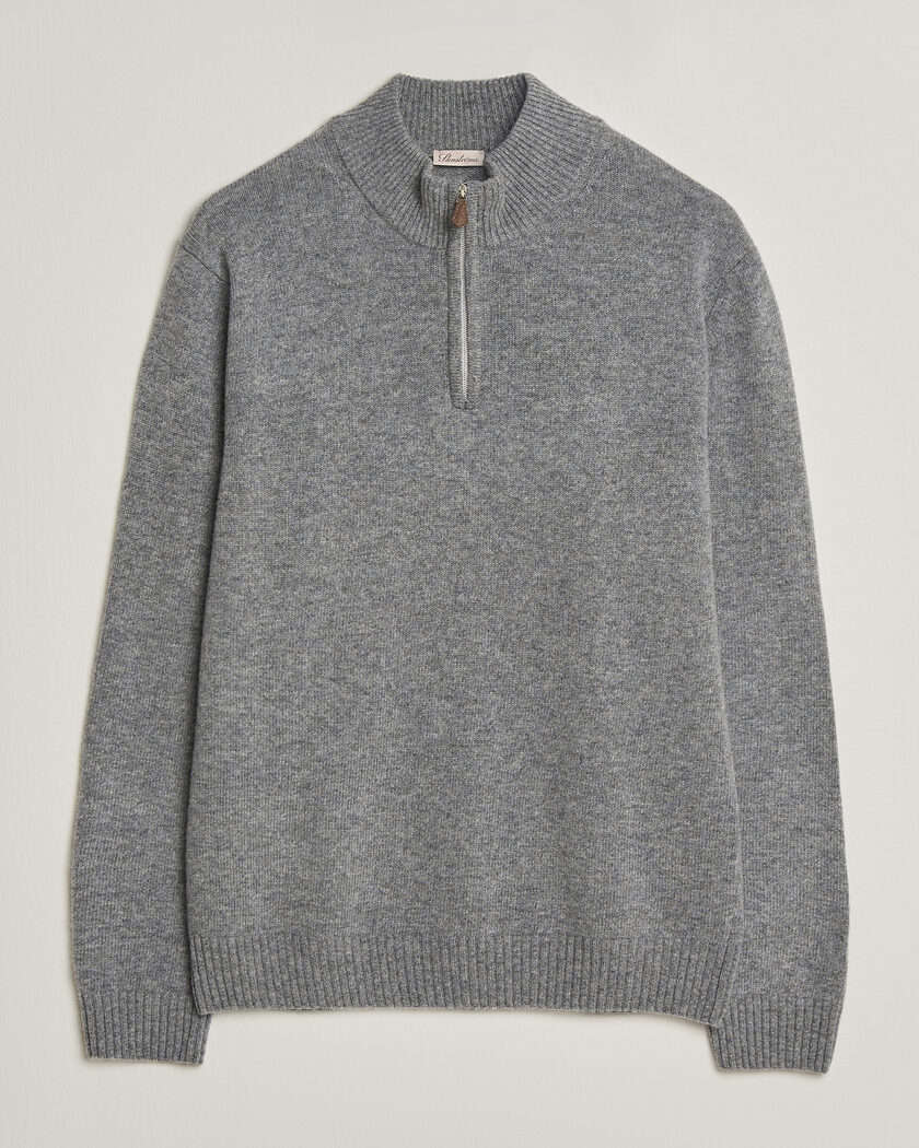 Stenströms Brushed Merino Half-Zip Grey – Grau