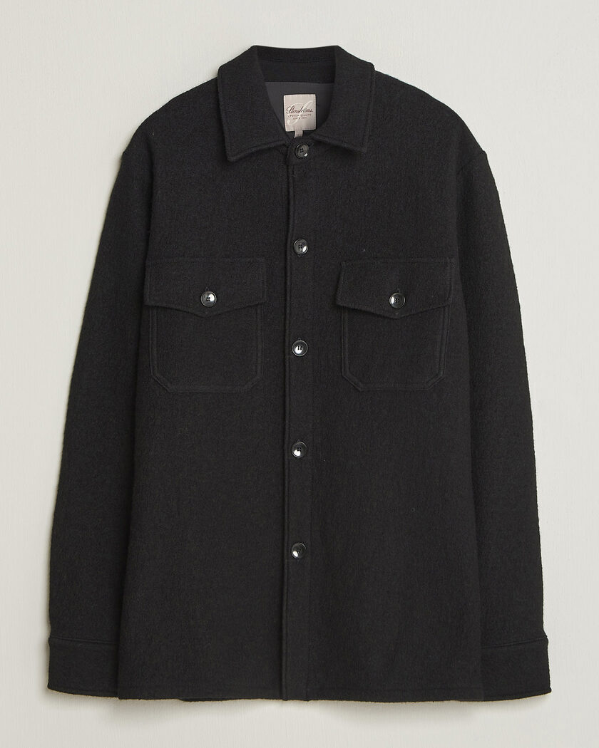 Stenströms Felted Wool Overshirt Black – Schwarz