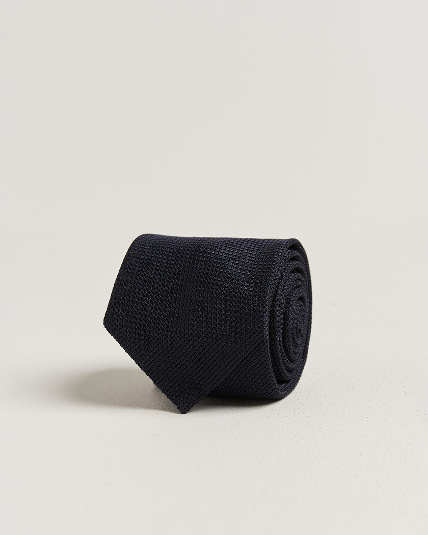 Stenströms Silk Grenadine Tie 7,5cm Navy – Blau