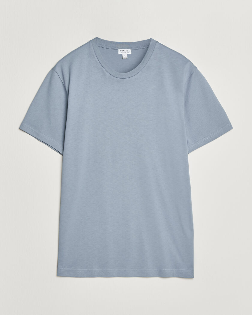 Sunspel Riviera Midweight T-Shirt Powder Blue – Blau