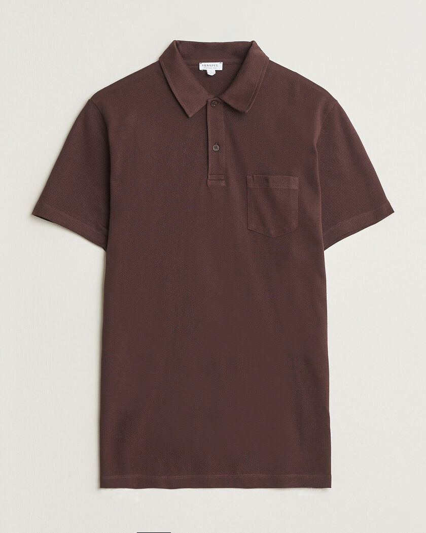 Sunspel Riviera Polo Shirt Dark Brown – Braun