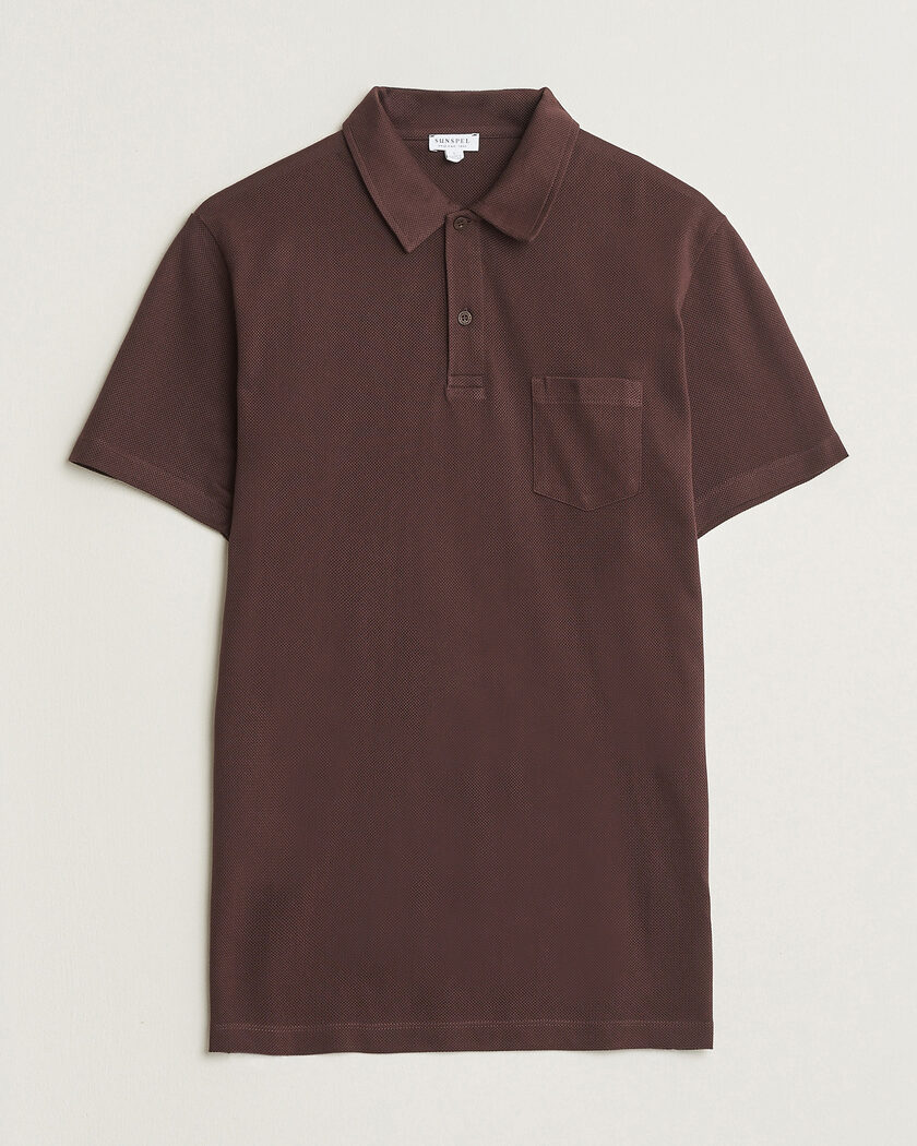 Sunspel Riviera Polo Shirt Dark Brown – Braun